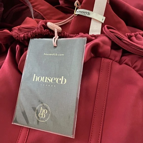NEW House of CB Sebille Dress Blood Red Small - Picture 14 of 15